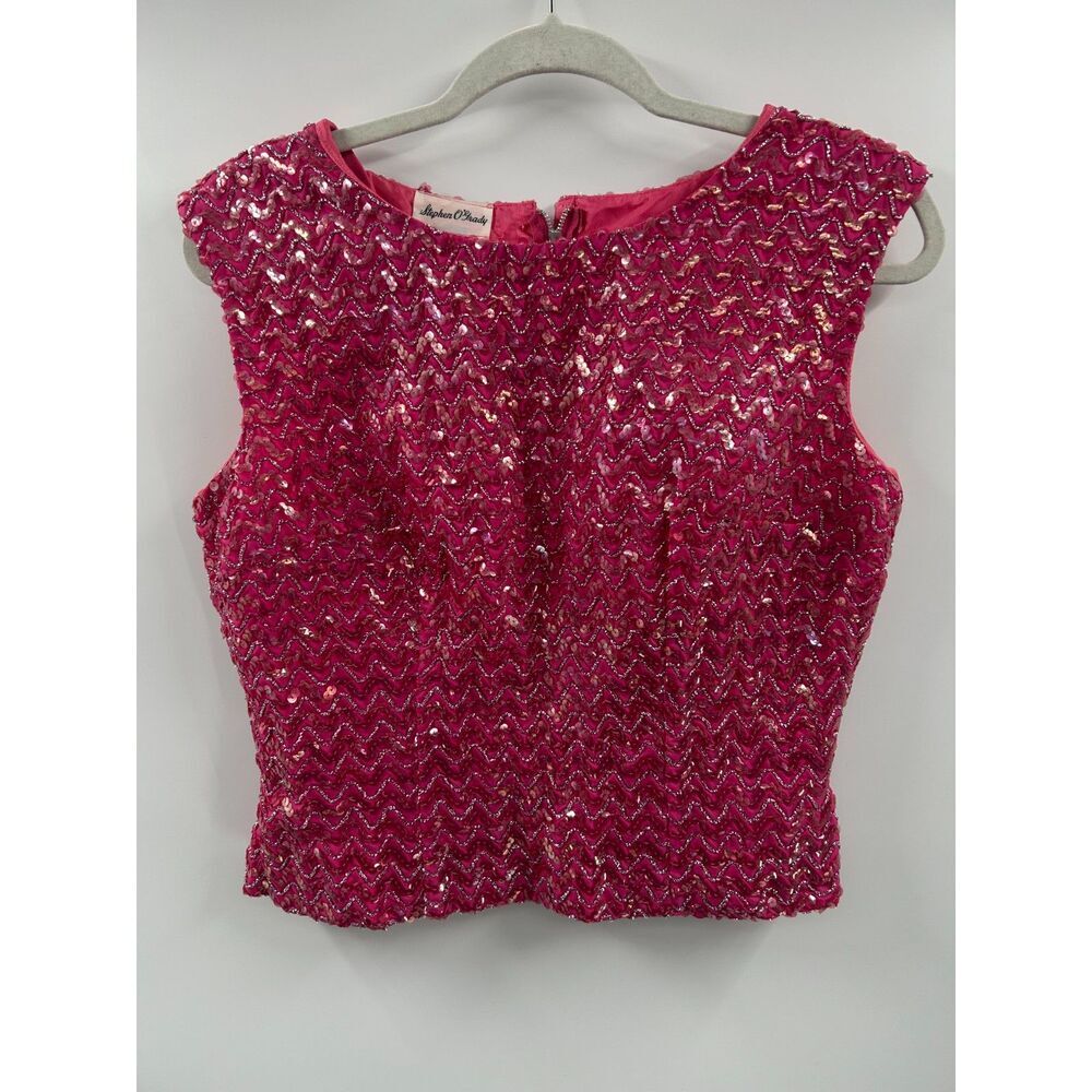 Vintage 1950s 1960s Stephen O'grady Union Tag Sequin Size 14 Top